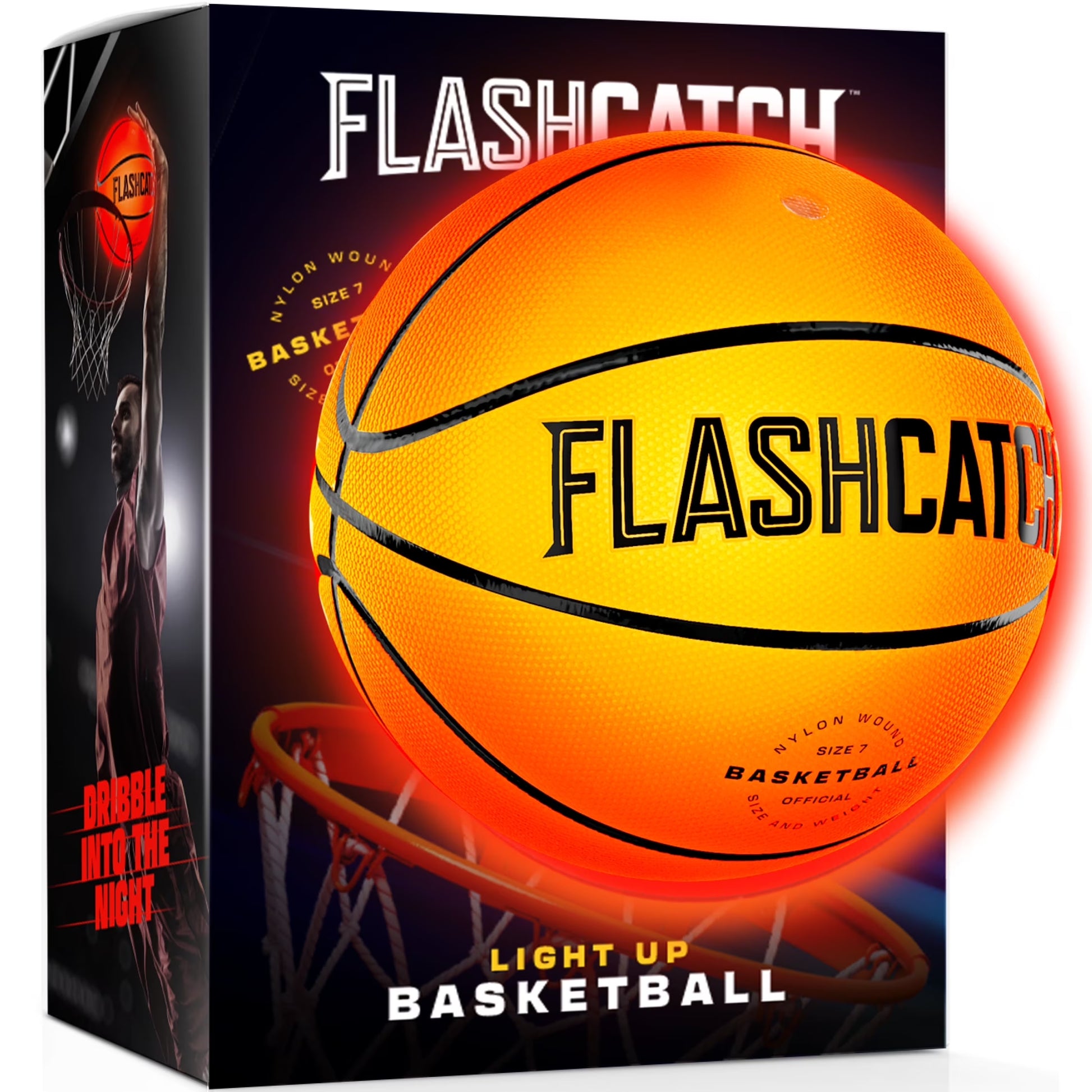 Light up Basketball - Glow in the Dark Basketball - NO 7 - Sports Gifts for Boys & Girls 8-12+ Year Old - Kids & Teens Gift Ideas - Cool Boy Toys Glowing Ball Night Activity